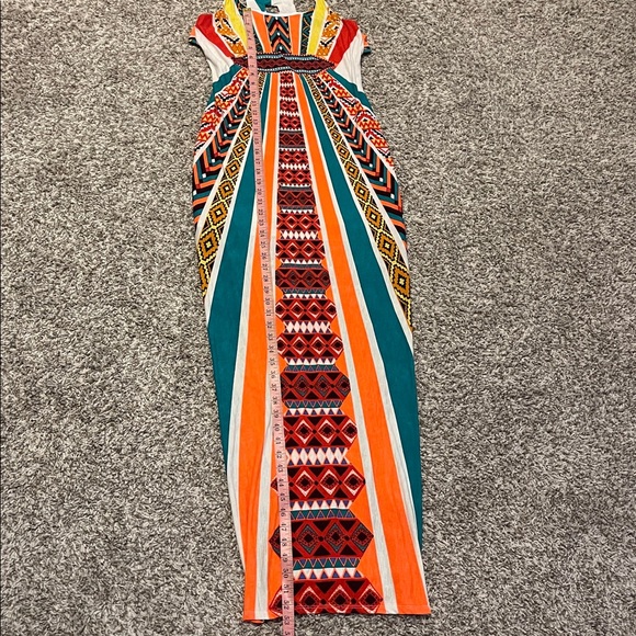 Sun Coast Dream Maxi Dress Orange double slit - Picture 5 of 11